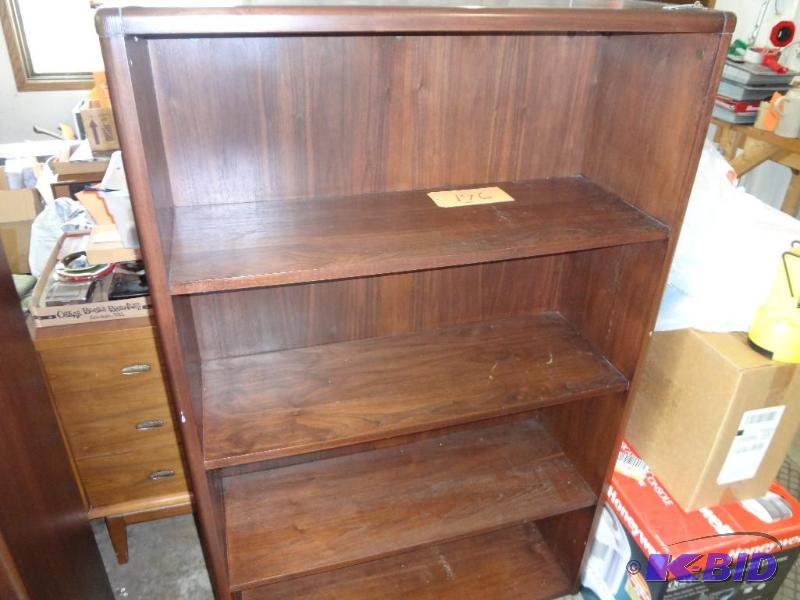 lot 196 image: Dark Bookcase, heavy...