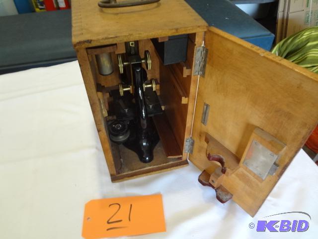 lot 21 image: Antique Microscope...