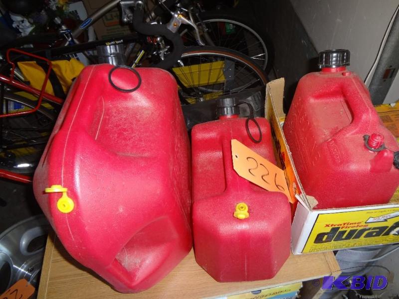 lot 226 image: Gas Cans...