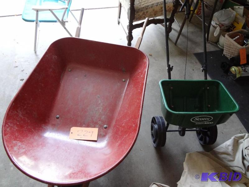lot 229 image: Wheel Barrow and Spreader...