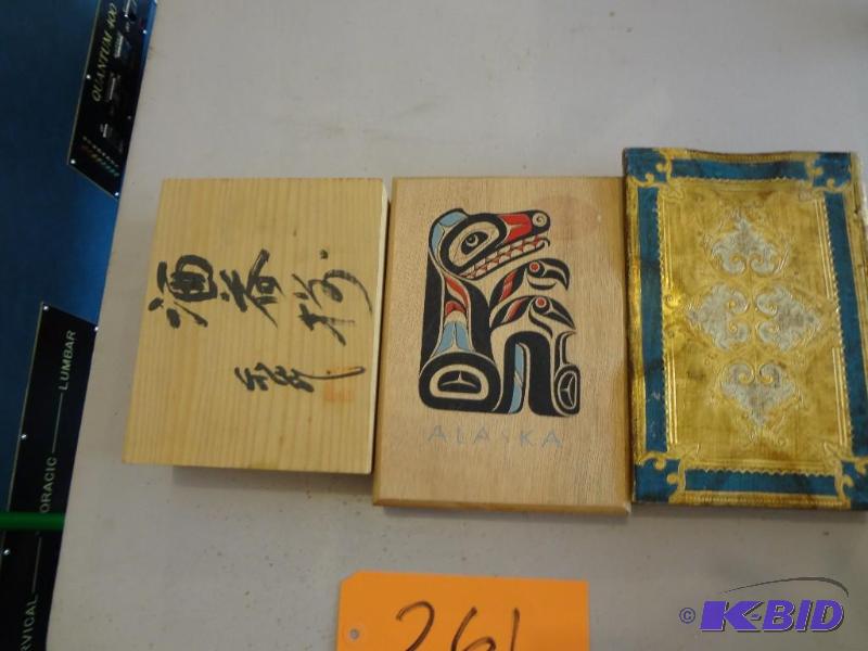lot 261 image: Saki Set, wooden Boxes...