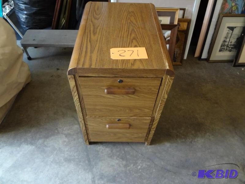 lot 271 image: Wood Two drawer file...
