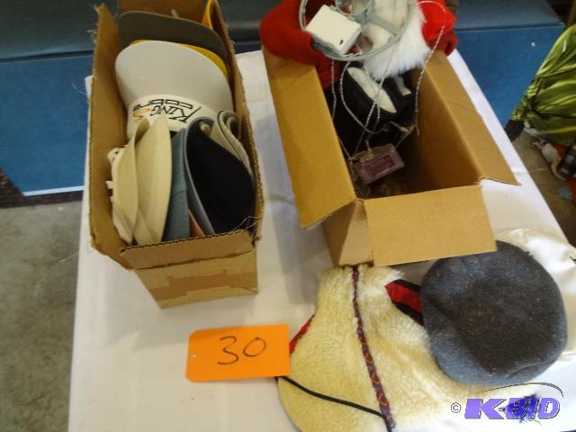lot 30 image: Hats, mostly golf, Scarves, Mittens...