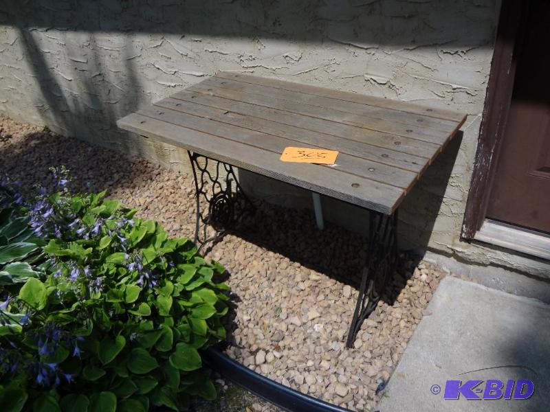 lot 305 image: Table, best use of an old sewing machine wev...