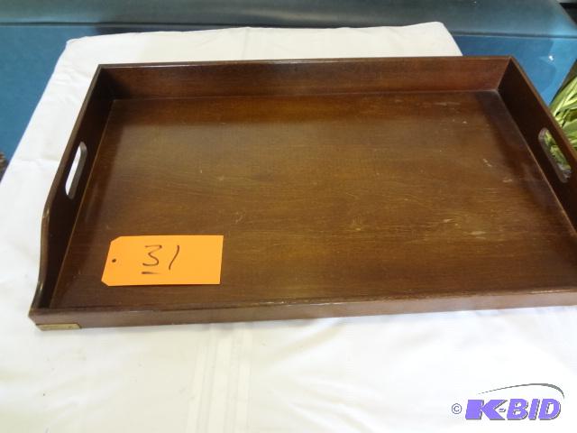 lot 31 image: Large Old Wooden Butlers Tray...