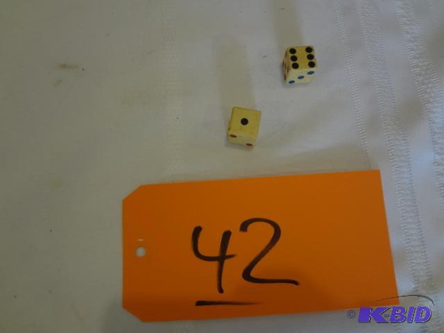 lot 42 image: Dice, two shown but there is a bag of all sor...