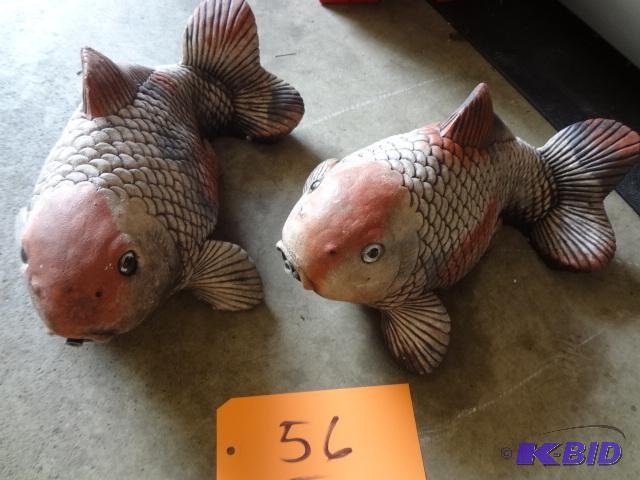 lot 56 image: Pair of Fish Fountains, heavy...