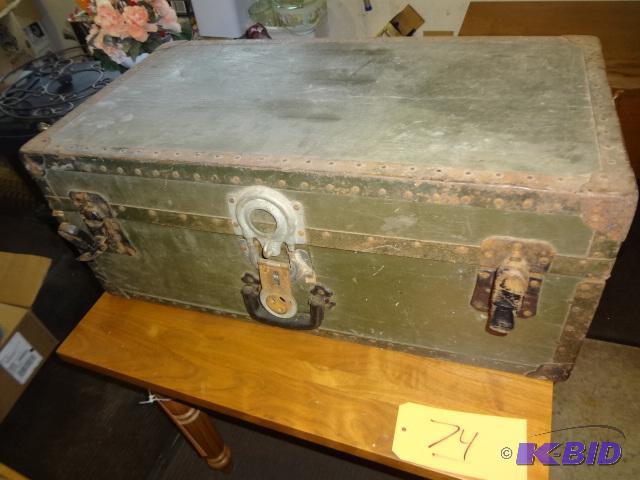 lot 74 image: Old Green Trunk...