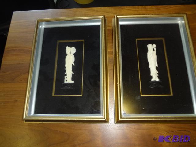 lot 87 image: Pair of What we believe to be Ivory Wall Hang...