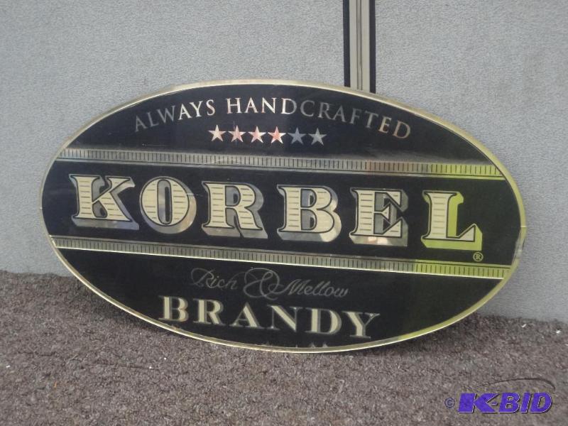 lot 102 image: Korbel Brandy Oval Sign...