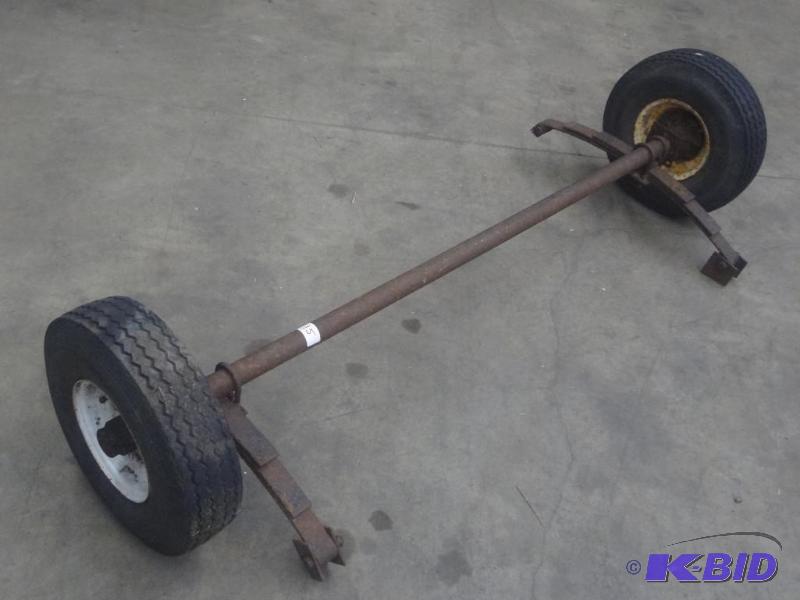 lot 15 image: Trailer Axle-Spring-Wheel & Tire Set 5.7...