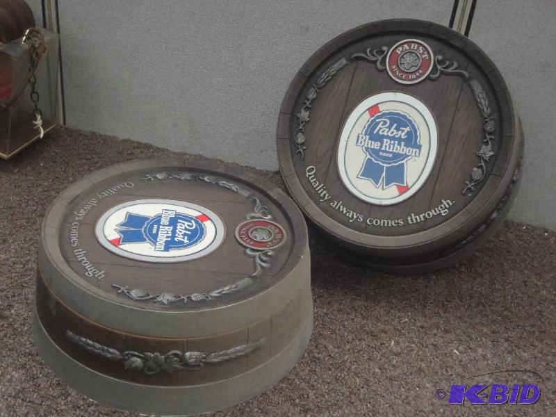 lot 98 image: (2) Pabst Blue Ribbon 14-Barrel Wall Hanging...