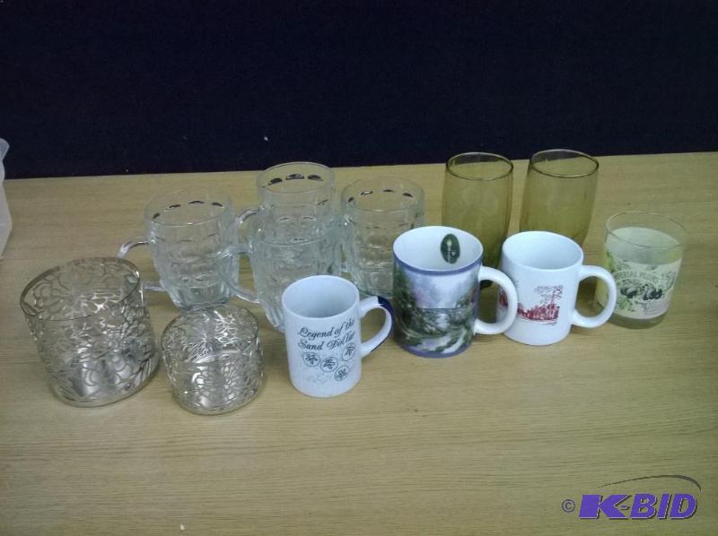 Lot of Glasses, Mugs, &amp 2 Candle Holders...