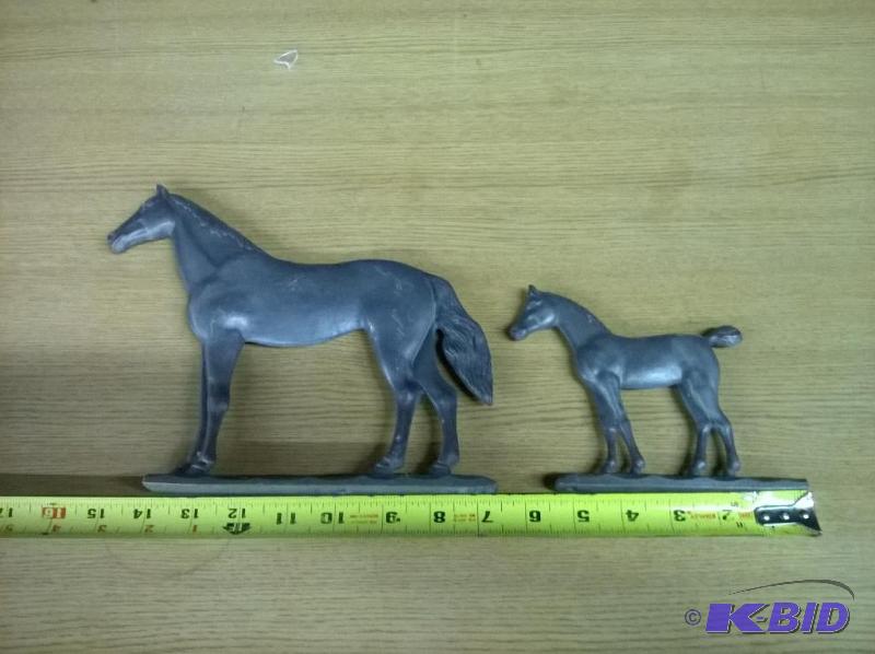 Metal Horses, may be pewter...