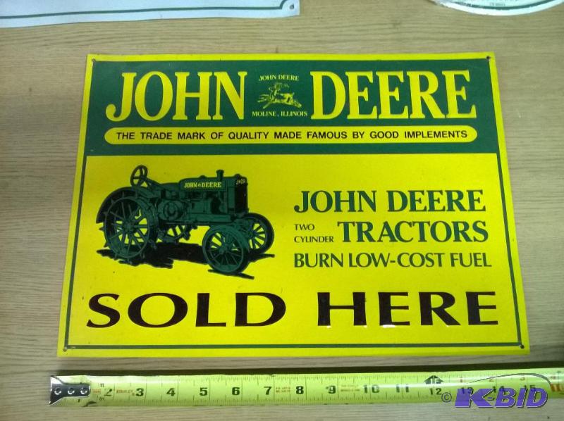 Metal John Deere Sold Here Sign...