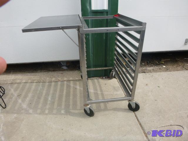 Aluminum Cooling Rack on Casters With side ta...
