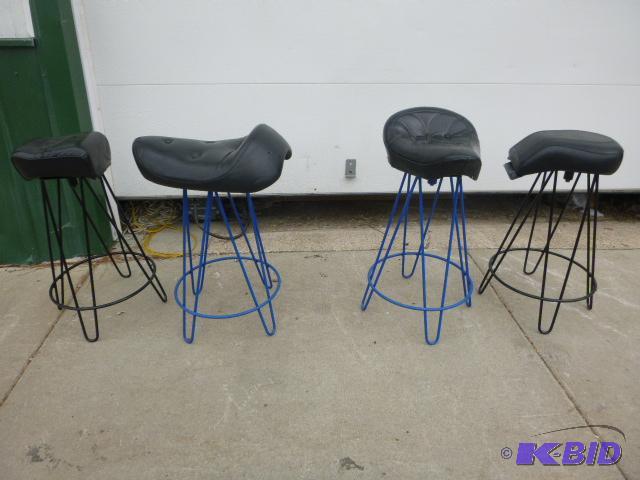4 Motorcycle Seat Stools Approximately 29&quo...