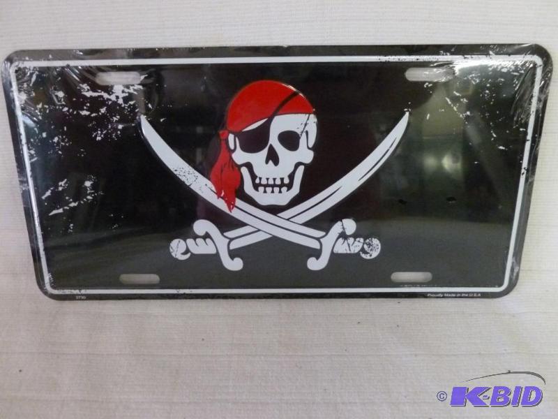 lot 106 image: Collectible embossed metal license plate sign...