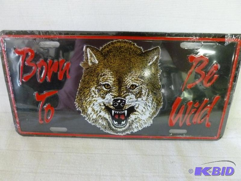 lot 108 image: Collectible Born To Be Wild embossed metal li...