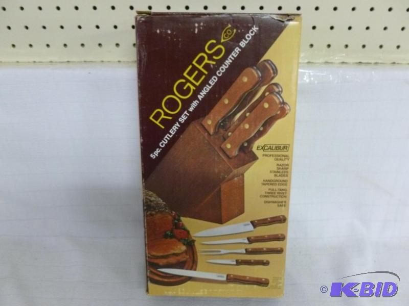 lot 117 image: Rogers Co. Excalibur 5 pc. cutlery set with a...
