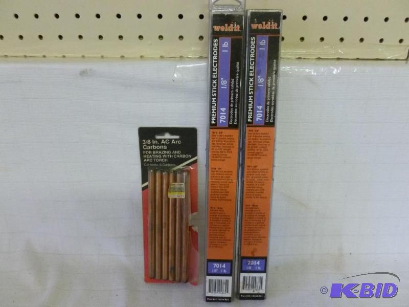 lot 158 image: Lot of welding supplies that includes a new p...