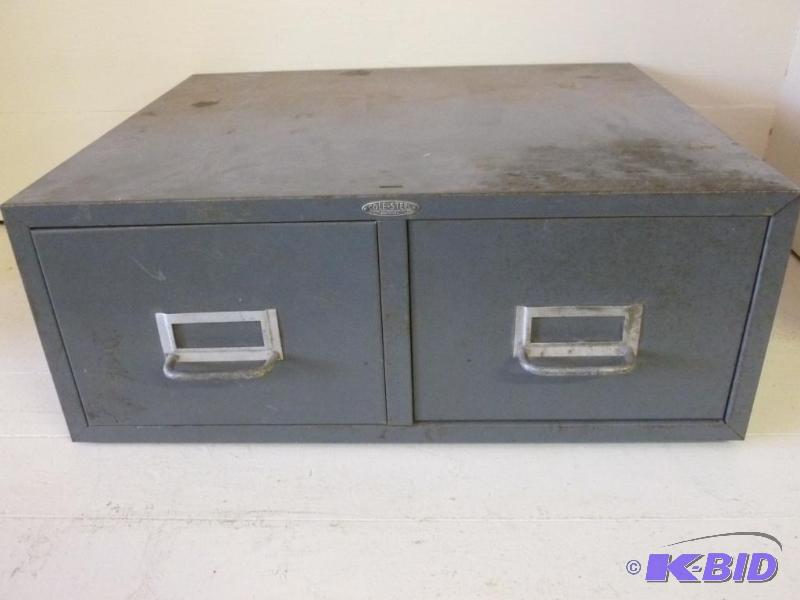 lot 169 image: Heavy Duty Cole Steel two drawer mechanics ca...