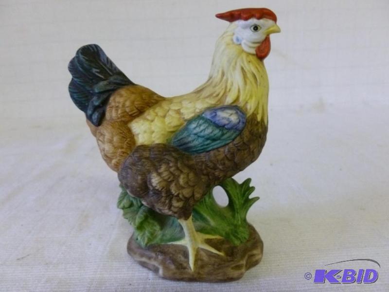 lot 179 image: Beautiful Lefton China hand painted rooster c...