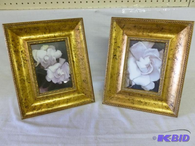 lot 187 image: Lot of two beautiful wood framed floral pictu...