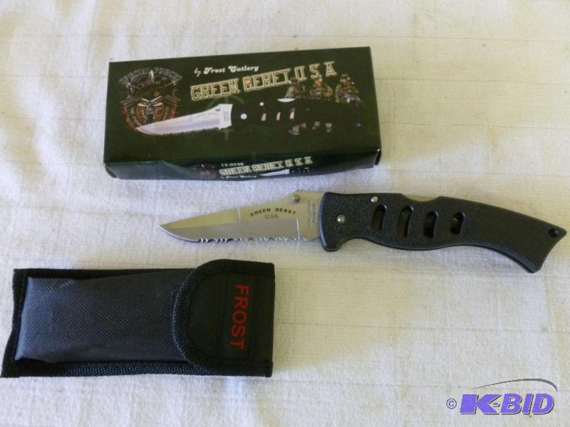 lot 196 image: Frost Cutlery Green Beret 4.5" stainless...