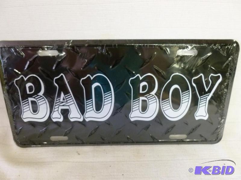 lot 210 image: Collectible Bad Boy embossed metal license pl...
