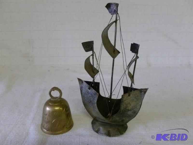 lot 214 image: This lot consists of a vintage cast brass bel...