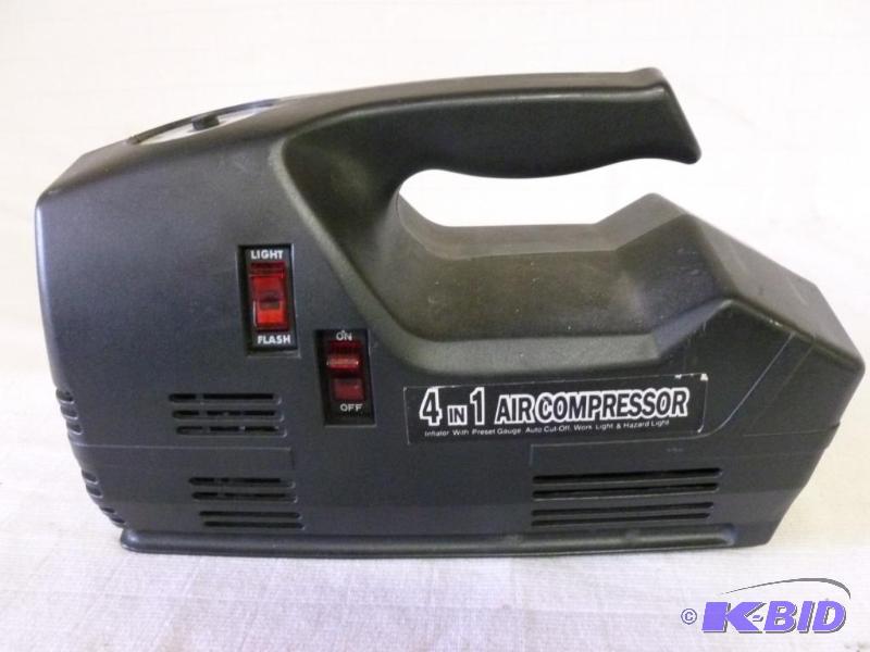 lot 219 image: Heavy duty 4 in 1 - 12v. air compressor, test...