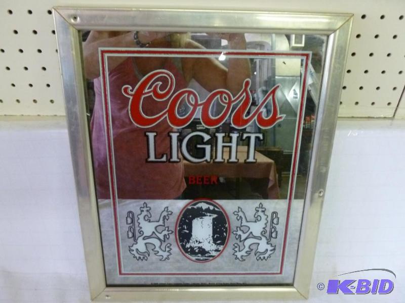 lot 22 image: Coors Light framed beer mirror that measures ...