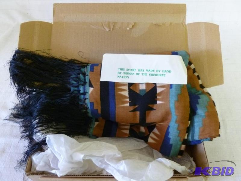 lot 228 image: Beautiful hand made scarf by the women of the...