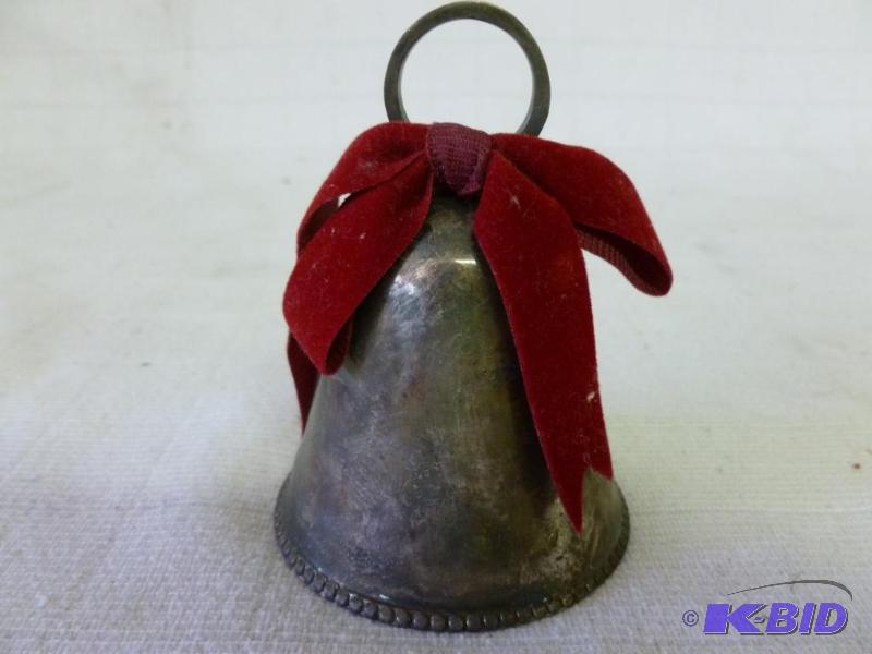 lot 232 image: Vintage silver plated brass dinner bell that ...