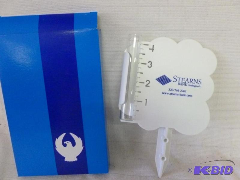 lot 233 image: Stearns Bank advertisement rain gage, brand n...