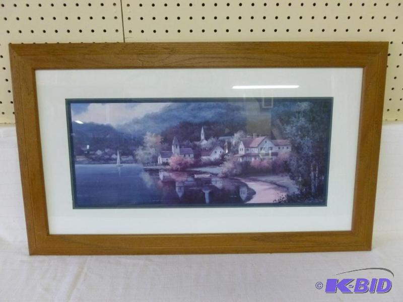 lot 28 image: Beautiful wood framed and matted picture that...