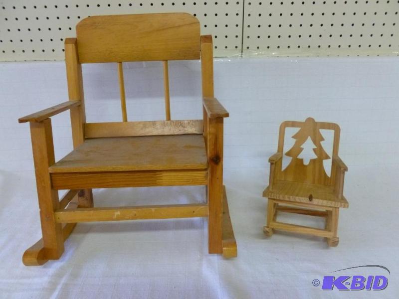 lot 81 image: This lot consists of a kids wooden rocking ch...