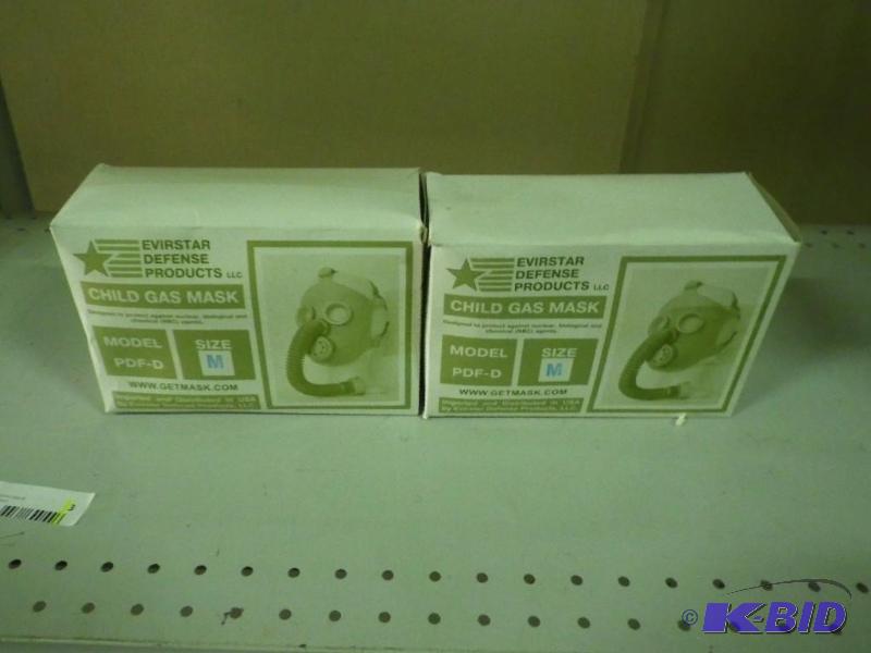 2 New child size medium gas masks...