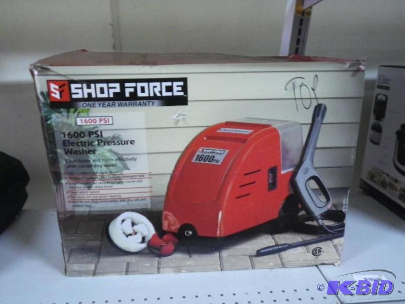 Shop force pressure washer, looks complete...