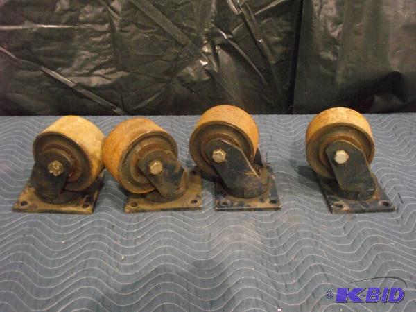 lot 39 image: (4) Heavy Duty Caster Wheels   3" Wide a...
