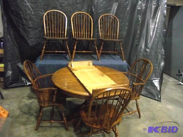 lot 6 image: 4 Round Table With (6) Chairs   Includes 18&...