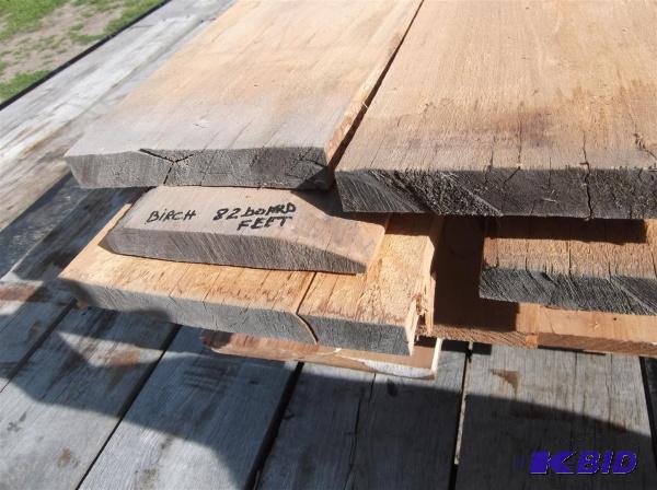 lot 83 image: Over 80 Board Feet Of Beautiful Birch Wood   ...
