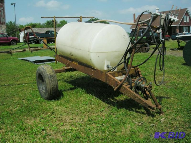 lot 8 image: Century Mobile Trailer Type Sprayer 300 gallon tank.