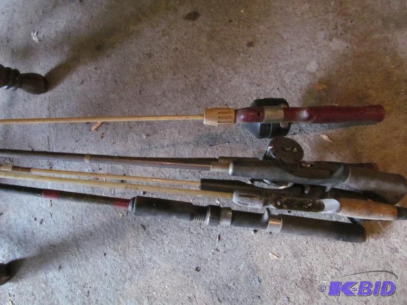 Multiple Fishing Rods with Reels but No Strin...
