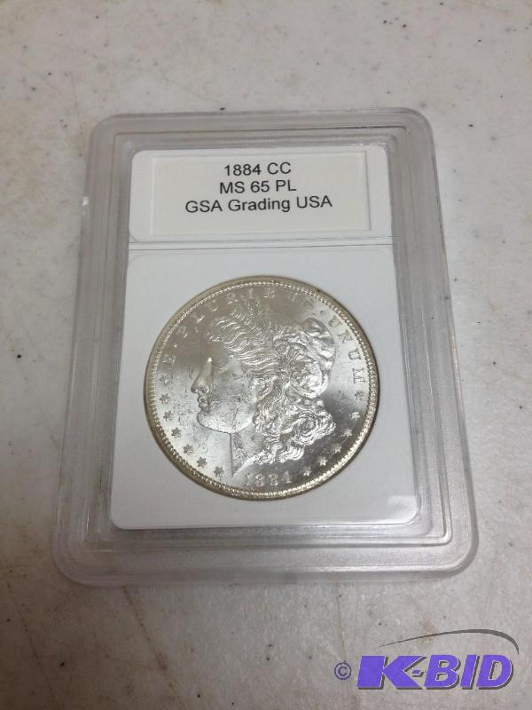 lot 1 image: 1884 Carson City Morgan Silver Dollar, In A C...