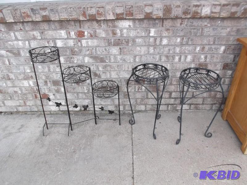lot 31 image: Lot Of Cast Metal Plant Stands...