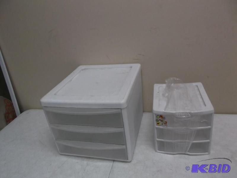lot 33 image: Pair Of Small Plastic Storage Drawers...
