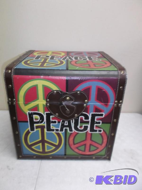 lot 40 image: Medium Sized Peace Storage Box, Some Wear...