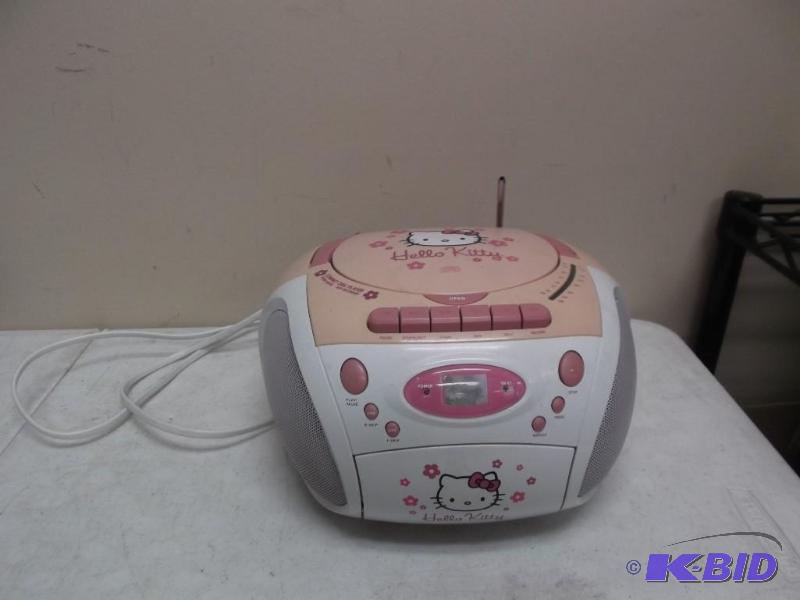 lot 55 image: Hello Kitty CD Player- Radio-Tape Player - Do...